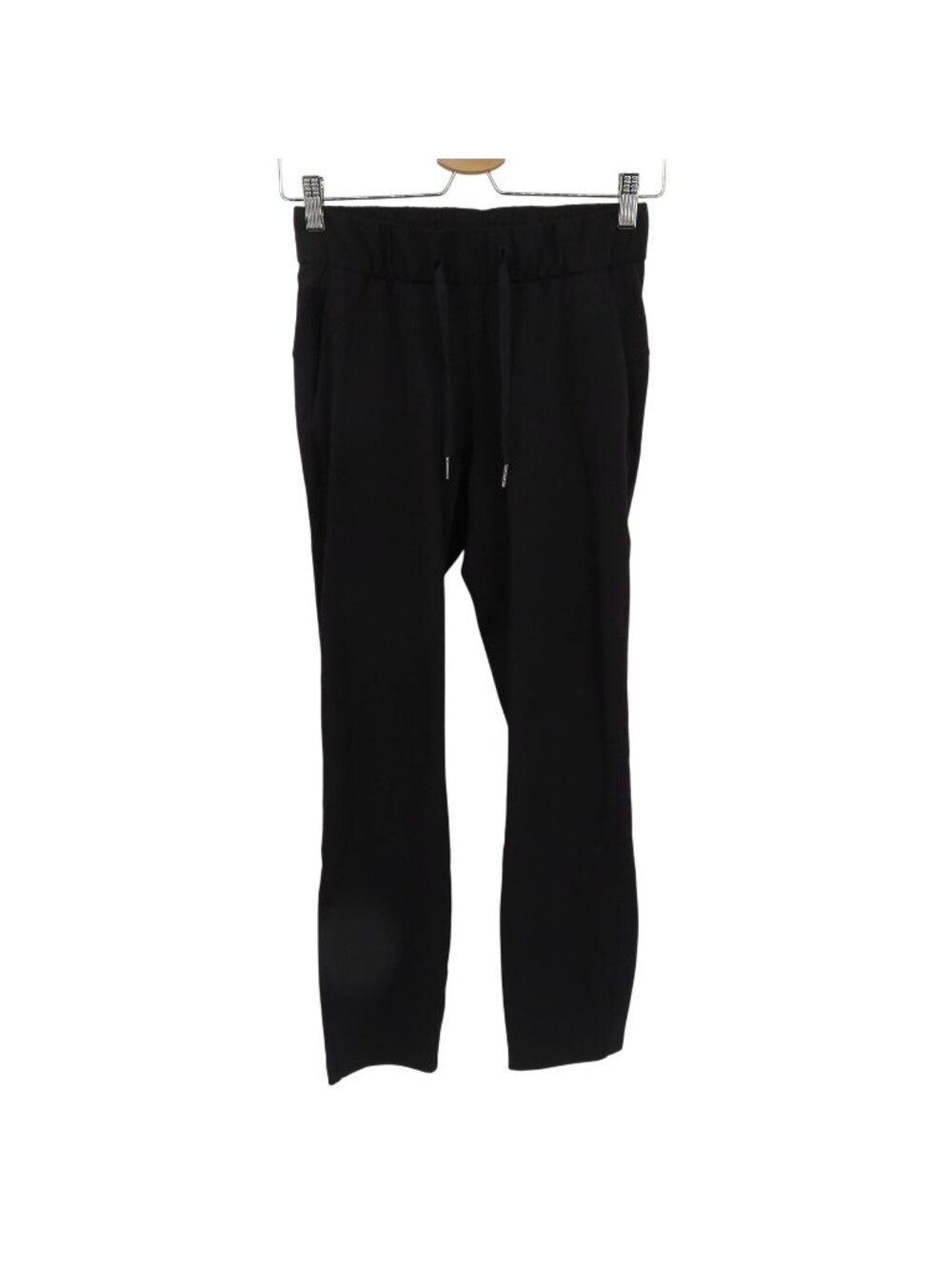 Lululemon Women 2 Black Drawstring Athletic Pants Has Pockets Stretch Waist